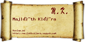 Majláth Klára névjegykártya