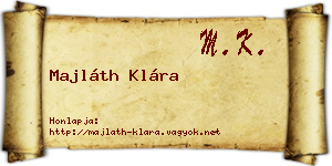 Majláth Klára névjegykártya